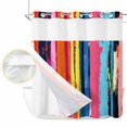 thumbnail image 2 of Colorful Striped No Hook Shower Curtain Waterproof,Bathroom Curtains with Snap in Liners and See Through Top Window,Modern Rainbow Abstract Graffiti Art Hotel Style Bathtub Curtains Shower 66"Wx72"L, 2 of 8