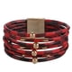 thumbnail image 5 of Qarigey magnética Multicapas Cadena de mano de cuero ajustable Negro Cuadros rojos Type2 NO2, 5 of 6