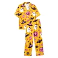 thumbnail image 5 of CONZONE Halloween Pajamas for Women Set Short Sleeve Button Down Graphic Tops Pants Pjs 2 Piece Spooky Season Sleepwear, 5 of 5