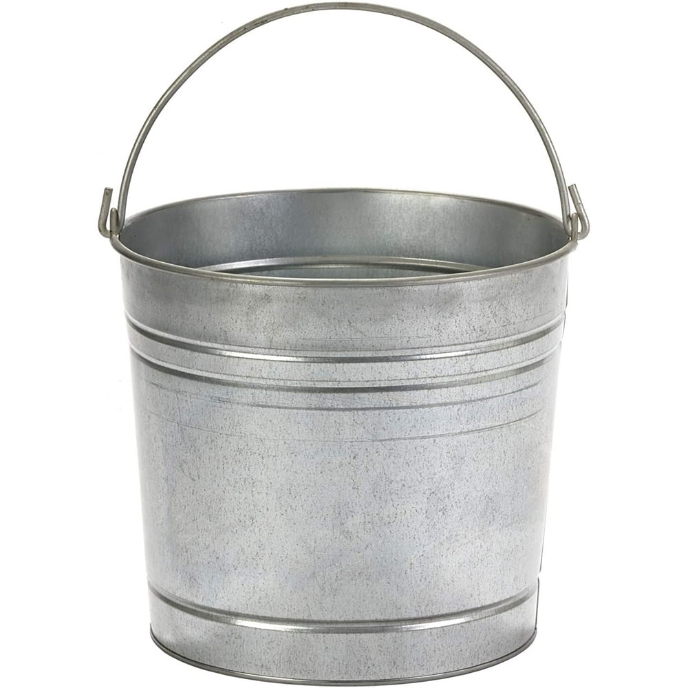 Little Giant Galvanized Dairy Pail (10 Quart) Metal Utility Bucket with Handle for Gardening