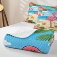 thumbnail image 4 of Castle Fairy Cartoon Beach Flamingo Twin Quilt Set,Cocktail Hibiscus Tropical Border Twin Coverlet Set,Pink Sand, 4 of 7