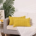 thumbnail image 6 of REGALWOVEN Corduroy Decorative Throw Pillow Covers Soft Boho Striped Cushion Covers Yellow 18" x 18", 6 of 6