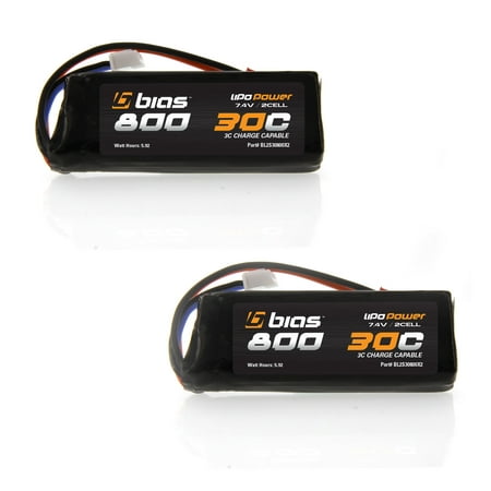 Blade 200 QX RC Quadcopter Drone 30C 2S 800mAh 7.4V LiPo Battery with JST plug x2 Packs by