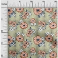 thumbnail image 1 of oneOone Polyester Lycra Greenish Beige Fabric Leaves & Floral Artistic Sewing Fabric By The Yard Printed Diy Clothing Sewing Supplies 56 Inch Wide, 1 of 4