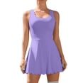 thumbnail image 1 of Robe de Tennis pour Femmes avec Soutien-Gorge Intégré, Robe d'Entraînement Athlétique de Golf avec Shorts et Poches, 1 of 6