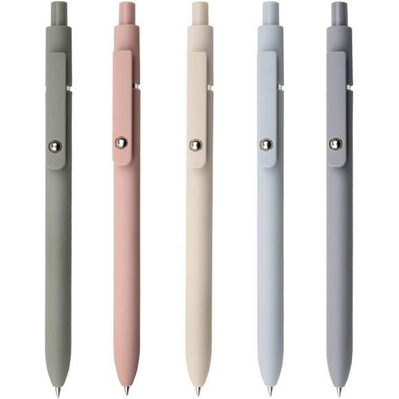 HNZHSL 5 Pcs Bolígrafos de Gel Punto Fino 0,5 mm - Tinta de Escritura Suave Con Bola