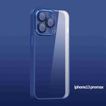 Dteck Clear Case, Compatible with iPhone 13 Pro Max Case, Military-Grade Drop Protection, Shock-Absorbing Corners Hard Back, Camera Protection for iPhone 13 Pro Max, Blue