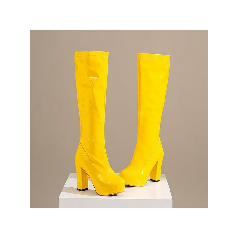 Yellow hotsell chunky boots