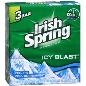 Irish Spring Deodorant Bar Soap, Icy Blast, 3.75 oz bars, 3 ea Pack of 4