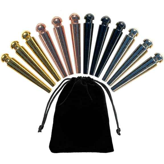 WE Games Easy Grip Cribbage Pegs - Set of 12 - Brass, Chrome, Black, Copper