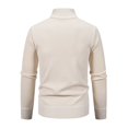 thumbnail image 4 of JTieacloth Knitted Cardigan Sweaters Men's Winter Solid Color Stand Collar Sweater Coat(White), 4 of 6
