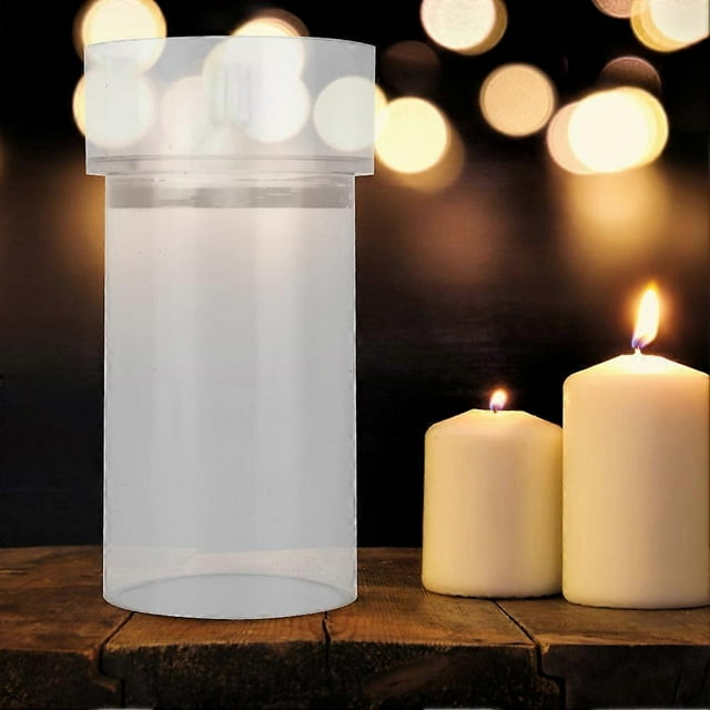 Transparent Plastic Candle Mold Church Tip Candle Making Mold with Metal Cover(5x10cm)