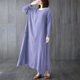 thumbnail image 4 of Vestido suelto de mujer Vestido maxi con bolsillo Manga larga Cuello redondo Vestido casual sól Abanopi  Vestido, 4 of 7