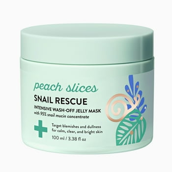 Peach Slices Snail Rescue Intensive Wash-off Jelly Face  with Snail Mucin, 2.82 fl oz
