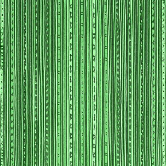 Ahgly Company Indoor Square Oriental Emerald Green Traditional Area Rugs, 5' Square