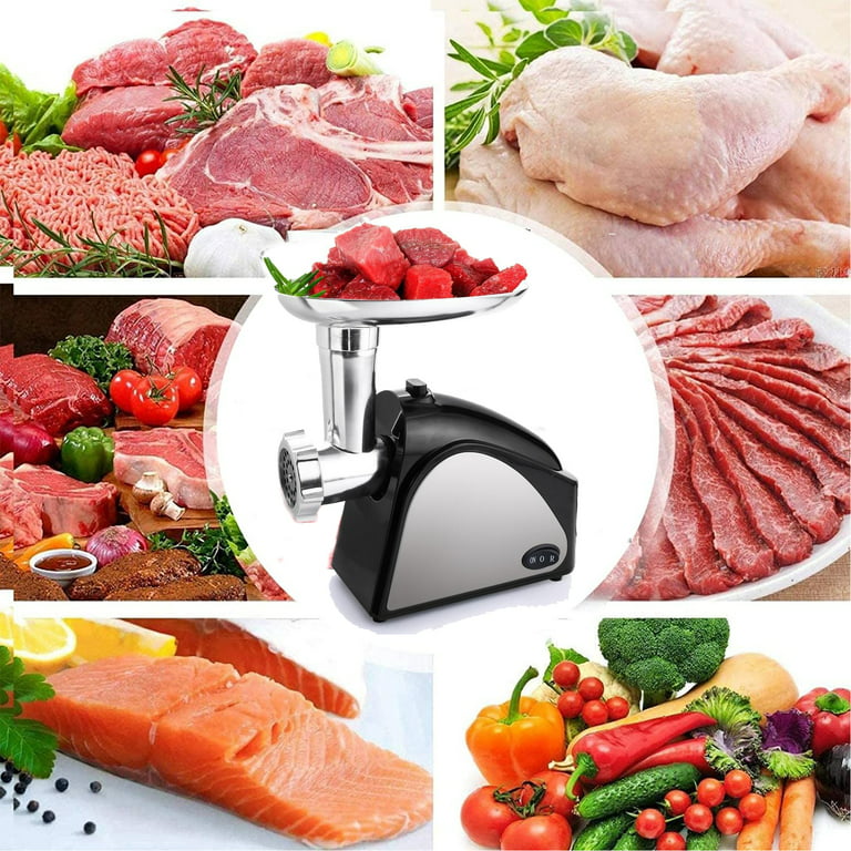 Dropship 1200W (MAX 2600W) Electric Meat Grinder; Sausage Stuffer Machine;  Stainless Steel Food Mincer With Sausage Tube Kubbe Maker 2 Blades 3 Plates  For Home Kitchen Commercial Use to Sell Online at