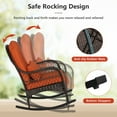 thumbnail image 3 of Patiojoy 2-Piece Patio Garden Wicker Rattan Rocking Chair Furniture w/ Cushion, 3 of 6