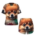 thumbnail image 5 of Lsque Colorful Leaf Chihuahua Women's Short-Sleeved Pajama Set - 2 Piece Soft and Lightweight Sleepwear Set-XX-Large, 5 of 9
