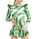 thumbnail image 2 of Odeerbi 2-12 Años Niñas 2 Piezas Ruffle Manga Larga Rash Guard Conjunto Rayado Upf 50 + Traje de Baño de Surf Seco Rápido Con Falda de Baño, 2 of 7
