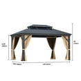 thumbnail image 2 of Dextrus 10'x12' Outdoor Hardtop Polycarbonate Gazebo with Nettings & Brown Curtains,Heavy Duty Double Roof Aluminum Frame Polycarbonate Canopy, Sunshade for Garden, Patio, Lawns, Black&Brown, 2 of 9