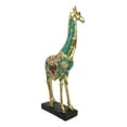 thumbnail image 6 of Large Safari Savannah Green Bejeweled Masai Giraffe With Black Base Figurine 16", 6 of 9