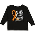 thumbnail image 3 of Inktastic Never Stop Fighting Leukemia Awareness Orange Ribbon Boys or Girls Long Sleeve Toddler T-Shirt, 3 of 5