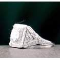thumbnail image 3 of Square Halo Diamond Engagement Ring, Double Prong Diamond Ring, Solitaire With Accents Ring, Hidden Halo Ring, Surprise Diamond Wedding Ring, 925 Sterling Silver, 2.5 Ct Simulated Diamond, 3 of 4
