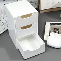 Desk Organizer under $5! kkbbma Mini Drawer Organizer with 3 Drawers – Multi-Functional White Storage Box for Office Supplies, Makeup, Jewelry, and Bathroom Essentials