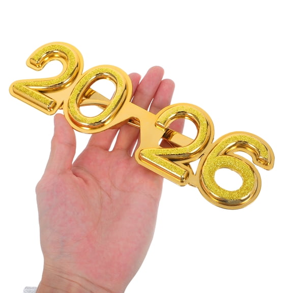 Homoyoyo 2026 New Year's Eve Golden Glasses Party Decorative Eyewear Fun Celebration Accessories