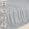 thumbnail image 3 of Amay Satin Silk Flat Sheet – Emperor, Silver Grey– Smooth, Silky Bedding for Guest Room, Kids’ Room, Dorm, or Master Bedroom – Lightweight and Easy Care, 3 of 5