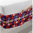 thumbnail image 2 of Abstract Bed Skirt, Circles and Dots in a Vibrant Layout Modern, Elastic Bedskirt Dust Ruffle Wrap Around for Bedding Decor, 4 Sizes, Multicolor, by Ambesonne, 2 of 2