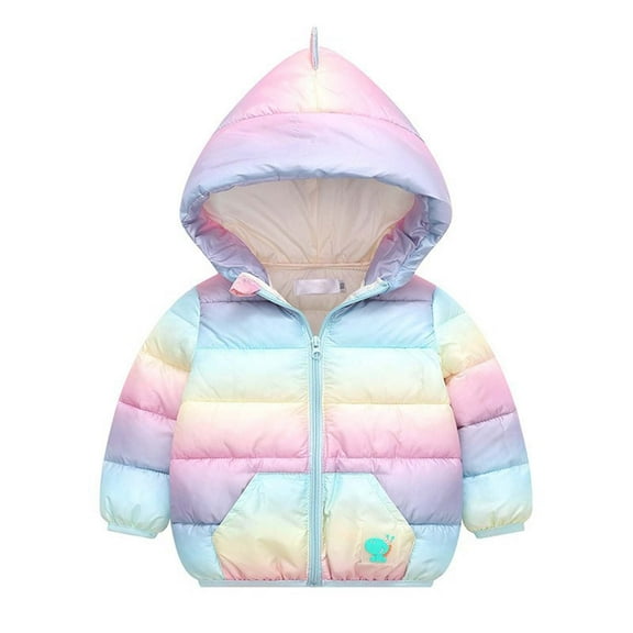 Winter Coat Toddler Puffer Coat Cute Bear Ear Hooded Jackets with Pockets Zipper Windproof Jacket Outwear for Baby Girls Toddler Puffer Jacket Baby Clothes 6-12 Months