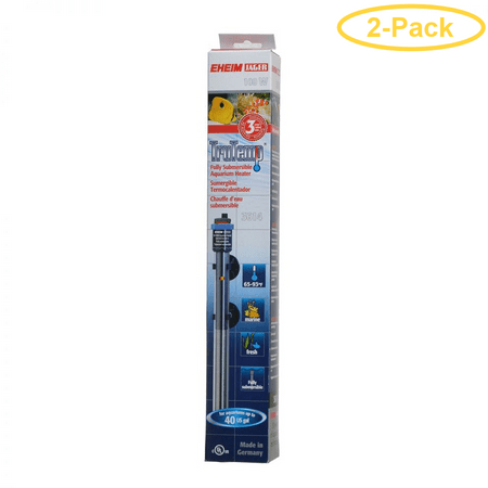 Eheim Jager Aquarium Heaters 100 Watts - For 26-40 Gallon Tanks (12.63 Tall) - Pack of 2