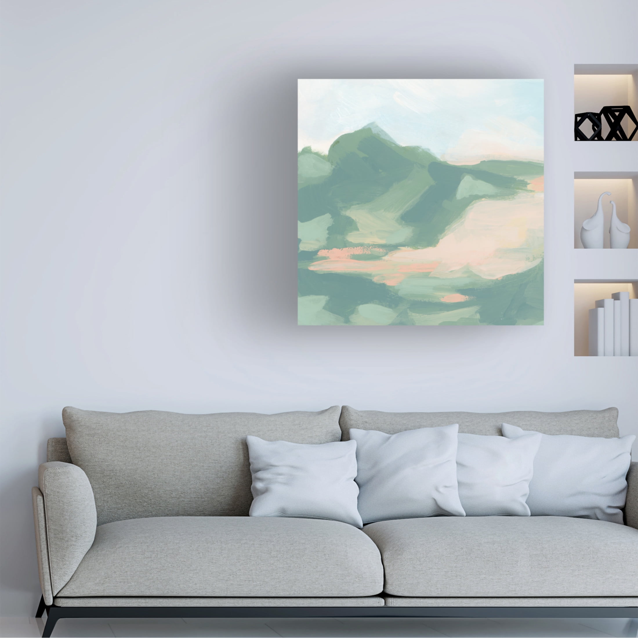 Canvas Wall Art - June Erica Vess 'Sandbar Cameo V' Wall Art for Living Room, Bedroom, or Office Décor by Trademark Fine Art - 18 x 18 Inches
