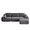 Grey, variant on Weetoo 3-Seater Sectional Sofa , Corduroy Upholstery Sleeper Loveseat Large Couches with Pillows