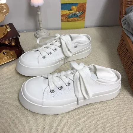 

Women‘s Platform Lace-Up Skate Shoes Casual Canvas Low Top Sneaker Women‘s Footwear