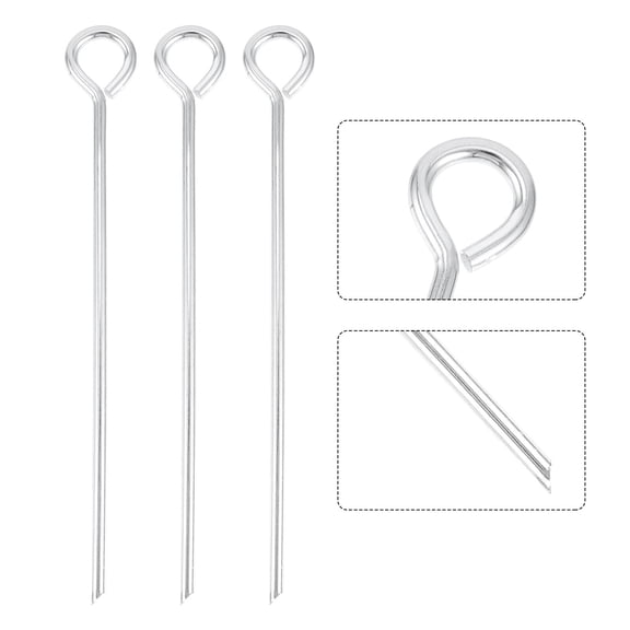 Supvox 10Pcs Sturdy Metal Tent Pegs with Curved Hook for Outdoor Use Including Tents Tarps and Garden Decorations