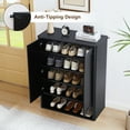 thumbnail image 4 of YOCWO 31.5" Wood Shoe Storage Cabinet with 2 Doors for Entryway Hallway, Shoe Closet with 3 Adjustable Shelves, Black, 4 of 7