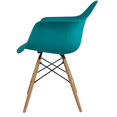 thumbnail image 5 of 2xhome Set of 2 Modern Dining Side Chairs From Molded Plastic Armchair Shell with Natural Wooden Legs, Teal, 5 of 8
