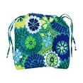 thumbnail image 4 of Blazing Needles 16-inch Outdoor Rounded Back Chair Cushion, 16" x 16", Luxury Azure 2 Count, 4 of 4
