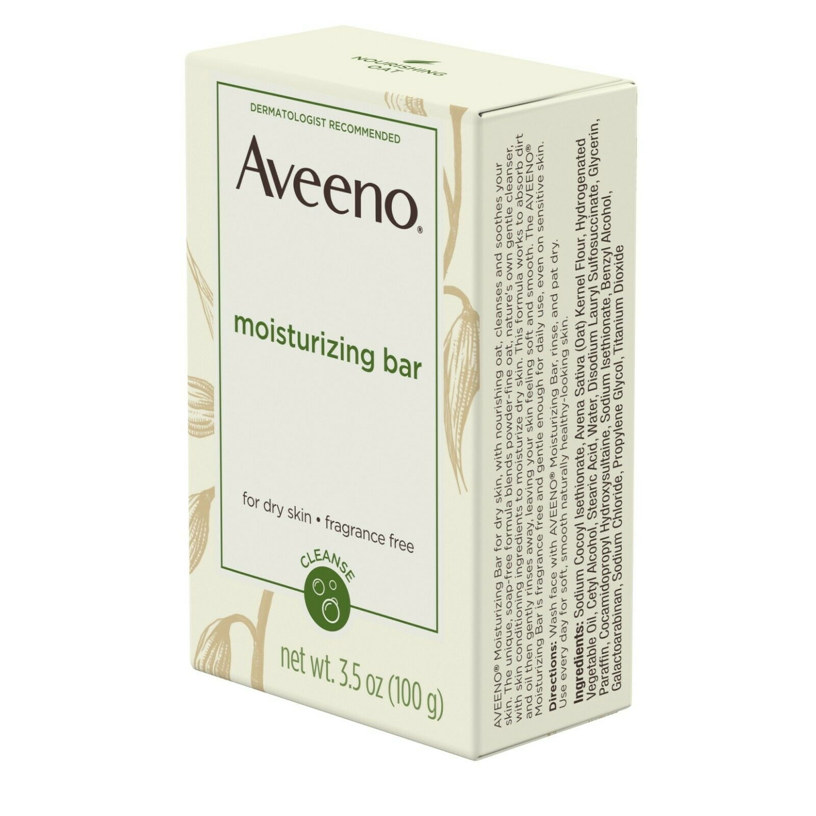 4 Pack - AVEENO Naturals Moisturizing Bar for Dry Skin 3.50 oz