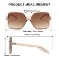 thumbnail image 3 of Gafas de sol aisswzber Chic Square Oversized 100% UV para mujer, 3 of 7