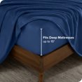 thumbnail image 4 of Juego de Sábanas de Felpa de Microfibra Ultra Suave Bare Home Tamaño Queen Azul Oscuro, 4 of 7