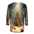thumbnail image 5 of Fewfanhot Women's Tops, Tees & Blouses Christmas Shirts for Women Funny Graphic Crewneck 3/4 Sleeve Holiday Casual Dressy Blouses, 5 of 5