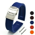 thumbnail image 6 of Rubber Silicone Watch Band Strap Deployment Clasp with Safety+Spring Bar 18-24mm, 6 of 9