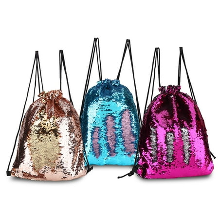 - WALFRONT 3Colors Sequins Shoulder Bag Drawstring Backpack for Traveling Hiking Outdoor Sports, Camping Bag, Hiking Backpack