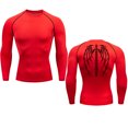 thumbnail image 1 of Anime Graphic Compression Shirts for Men Gym Workout Rash Guard Fitness Undershirts Base Layer Quick Dry Athletic Tshirt red M, 1 of 6