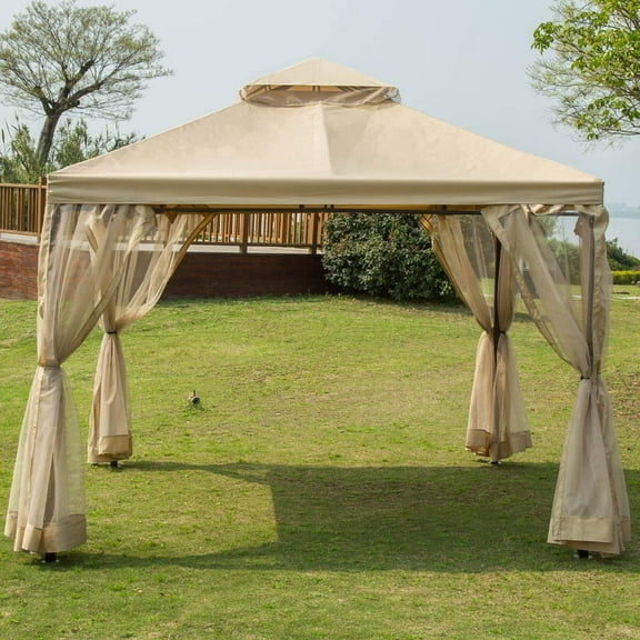 10' x10' Gazebo Canopy Soft Top Outdoor Patio Gazebo Tent Garden Canopy for Your Yard, Patio, Garden, Outdoor or Party