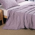 thumbnail image 4 of Kasentex  3-Piece Stone Washed Quilt Set Soft Cotton Reversible Bedspread Coverlet Set Purple King, 4 of 5