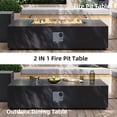 thumbnail image 6 of UPHA 56-inch Outdoor Propane Rectangle Fire Pit Table 50000 BTU Iron Gas FirePit for Outside Patio with Tank Cover, Wind Guard, Removable Lid, Lava Rocks, Rain Cover, Grey, 6 of 10